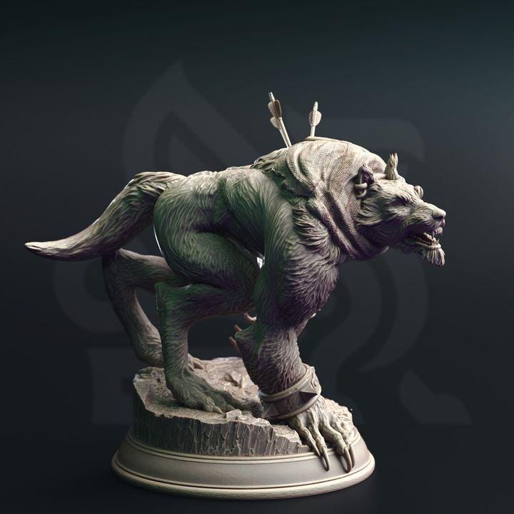 Werewolf Warriors Miniatures | DM Stash | Dark Forest Encounter | 32mm Scale