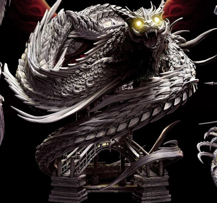 Banekeno, Celestial Cat Dragon | Mini Monster Mayhem | Celestial Dragon Miniature | TTRPG | Fantasy Wargaming