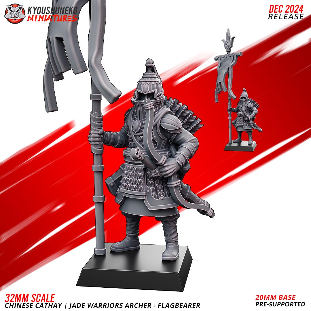 Cathay Jade Warrior Archers Miniatures (w/ bases) | Kyoushuneko Minis | Fantasy Wargaming |