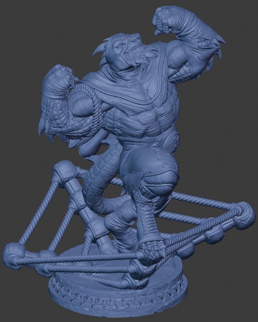Diego, the Destroyer Miniature | Witchguild Minis | Dragonborn Monk | TTRPG | Character Minis