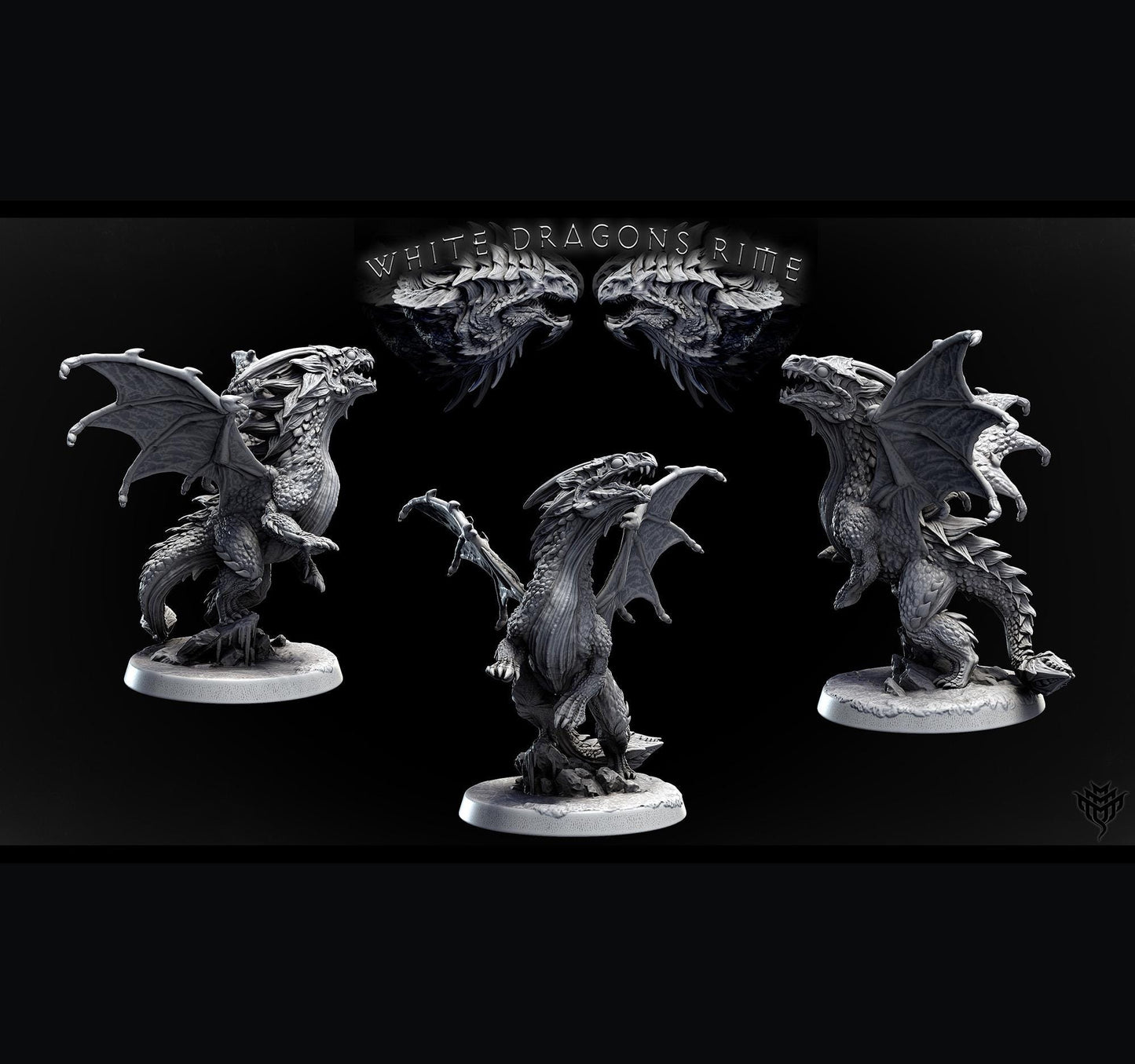 Young White Dragon Miniatures | Mini Monster Mayhem | TTRPG Minis |