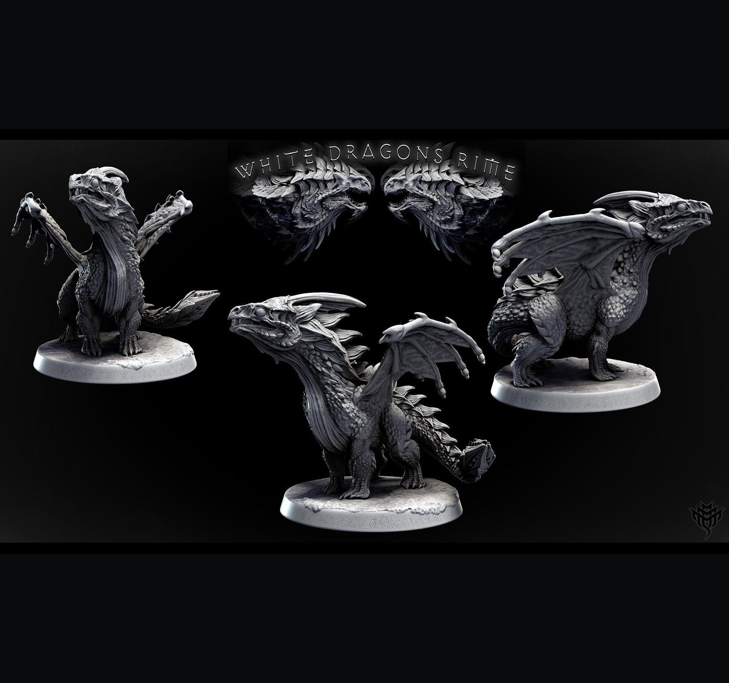 Young White Dragon Miniatures | Mini Monster Mayhem | TTRPG Minis |