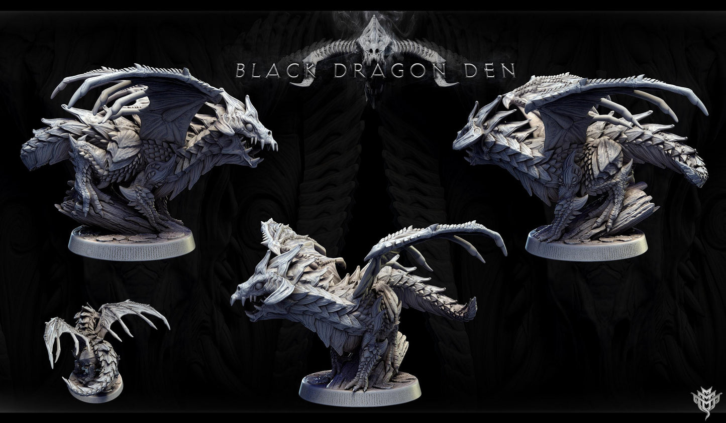 Young Black Dragon Miniatures | Mini Monster Mayhem | TTRPG Minis |