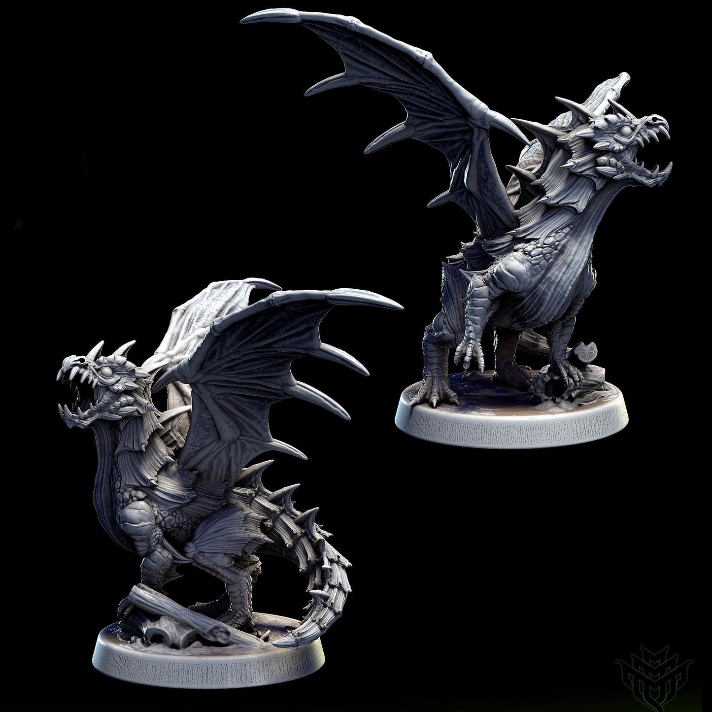 Young Green Dragon Miniatures | Mini Monster Mayhem | TTRPG Minis | Dragon Wyrmling |