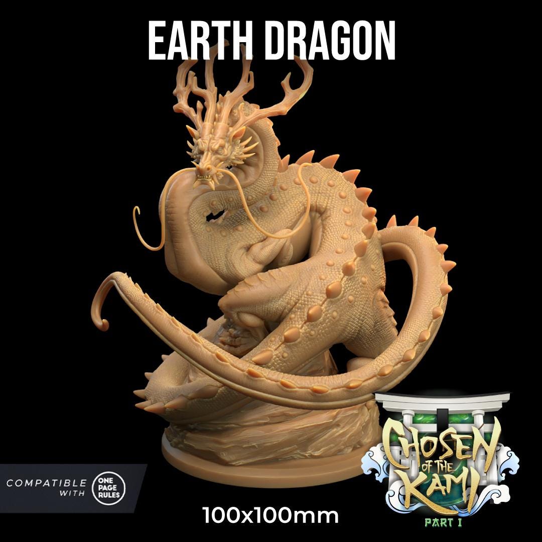 Celestial Earth Dragon Miniature | Dragon Trappers Lodge | TTRPG / Wargaming Miniature