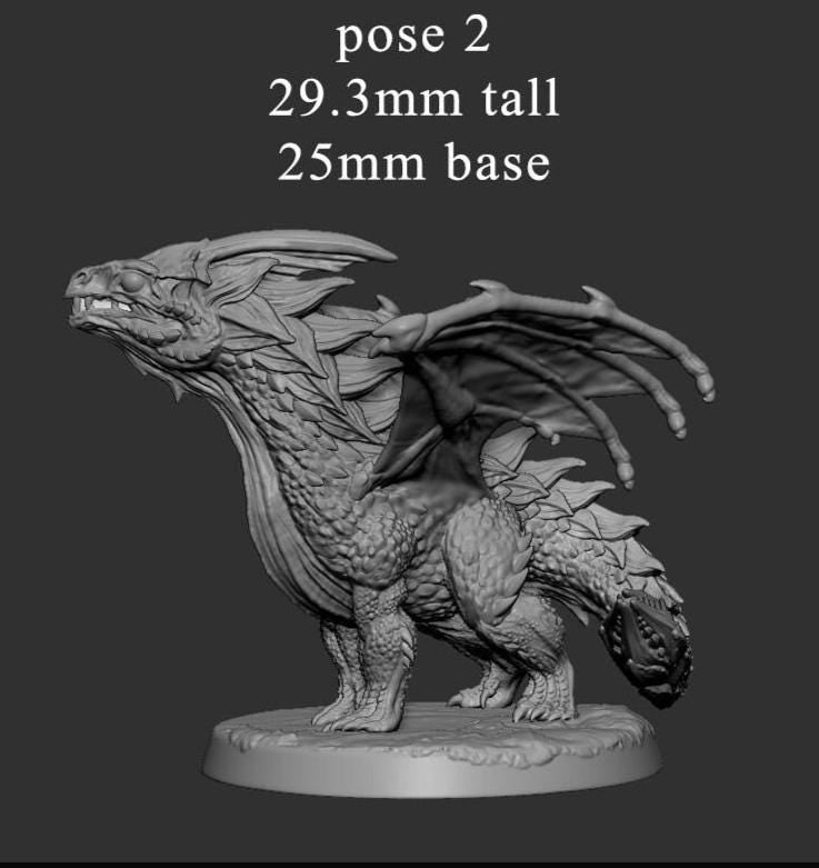 Young White Dragon Miniatures | Mini Monster Mayhem | TTRPG Minis |