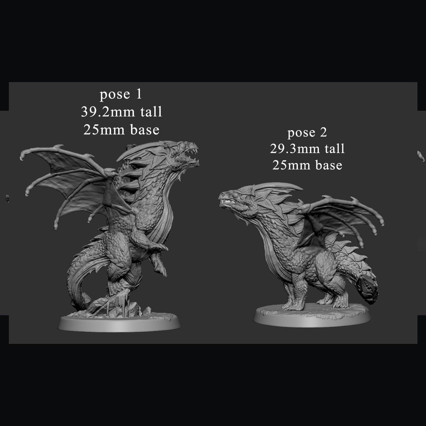 Young White Dragon Miniatures | Mini Monster Mayhem | TTRPG Minis |