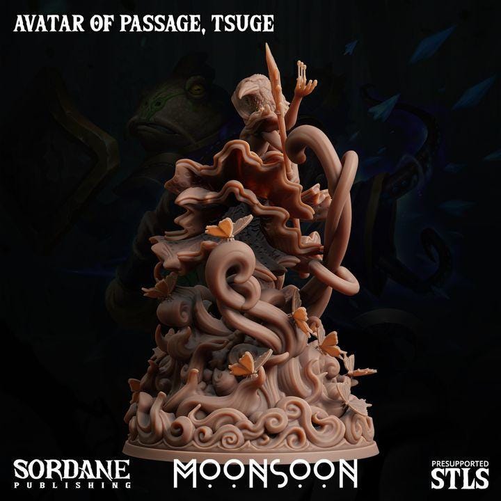 Tsuge, Avatar of Passage Miniature | Sordane Publishing | Celestial Deity Miniature | TTRPG | D&D5e