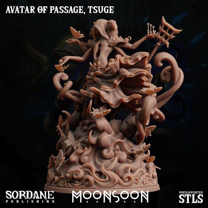 Tsuge, Avatar of Passage Miniature | Sordane Publishing | Celestial Deity Miniature | TTRPG | D&D5e