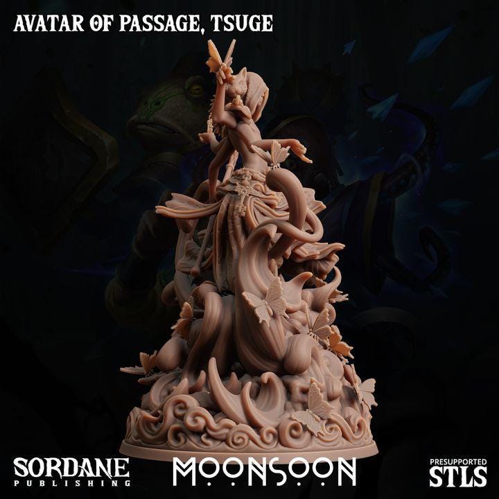 Tsuge, Avatar of Passage Miniature | Sordane Publishing | Celestial Deity Miniature | TTRPG | D&D5e