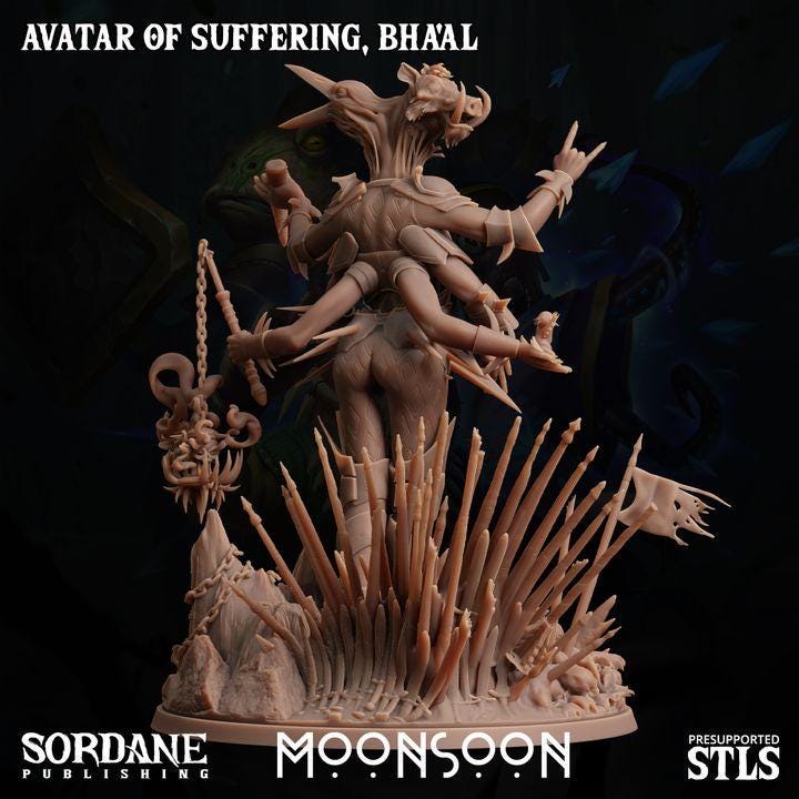 Bha'al, Avatar of Suffering Miniature | Sordane Publishing | Celestial Deity Miniature | TTRPG | D&D5e