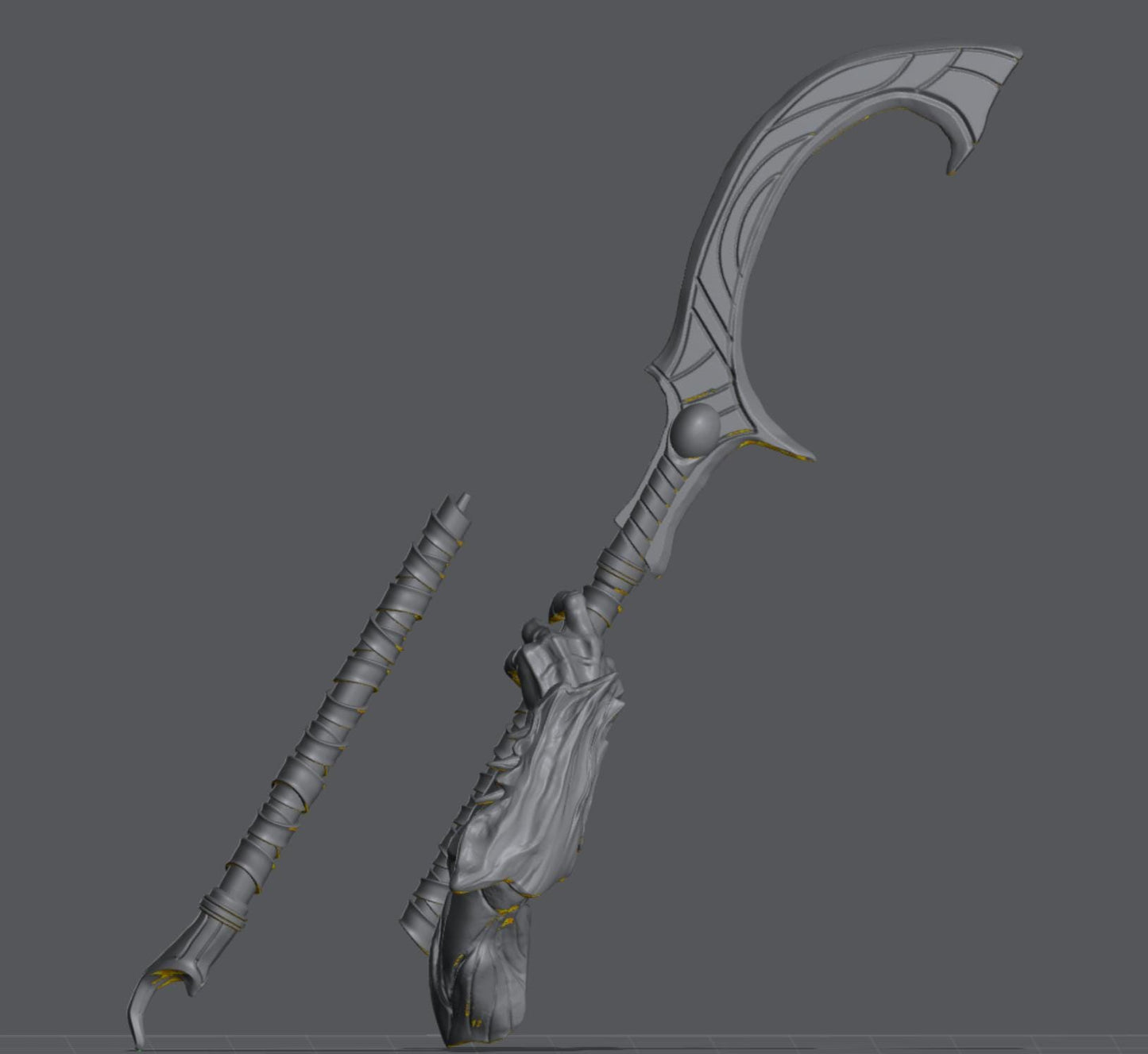 Digital Render of Great Weapon Khopesh variant.