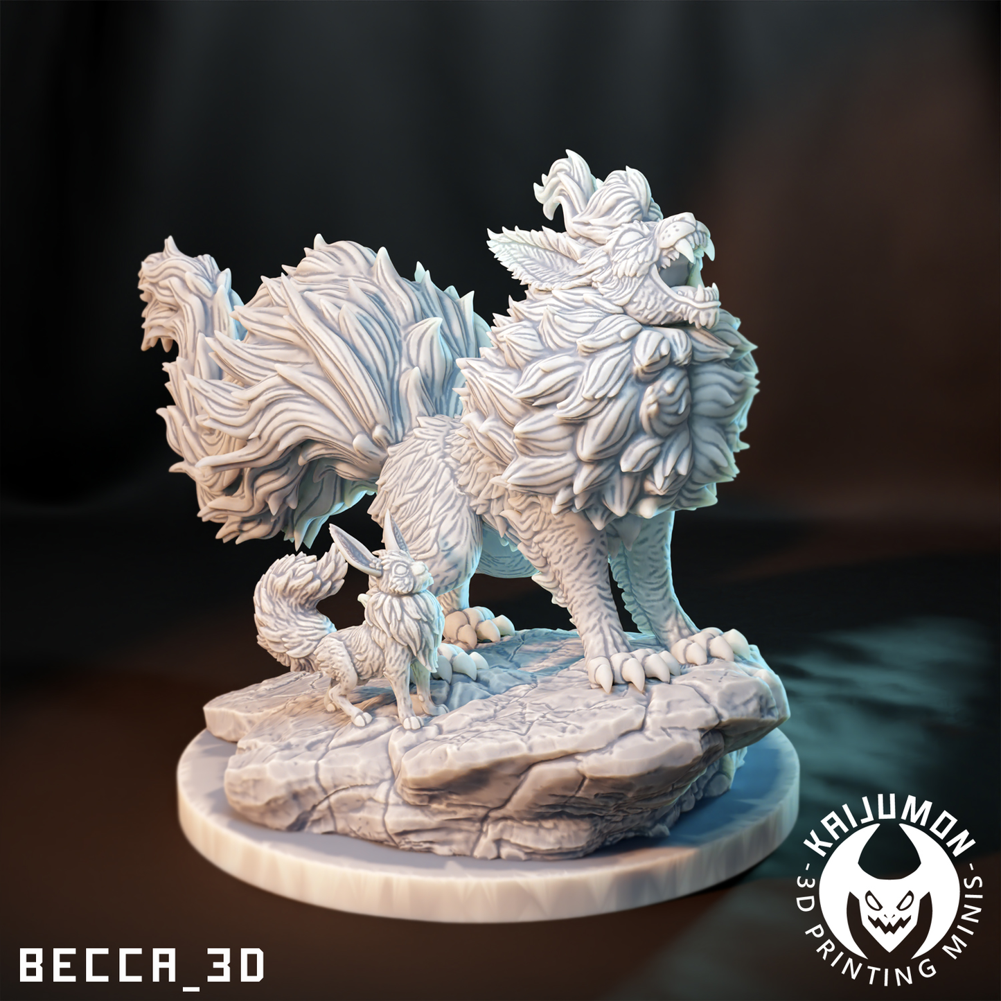 Kaijumon Fire Dog Miniatures | 3D Printed Collectible | Figurine