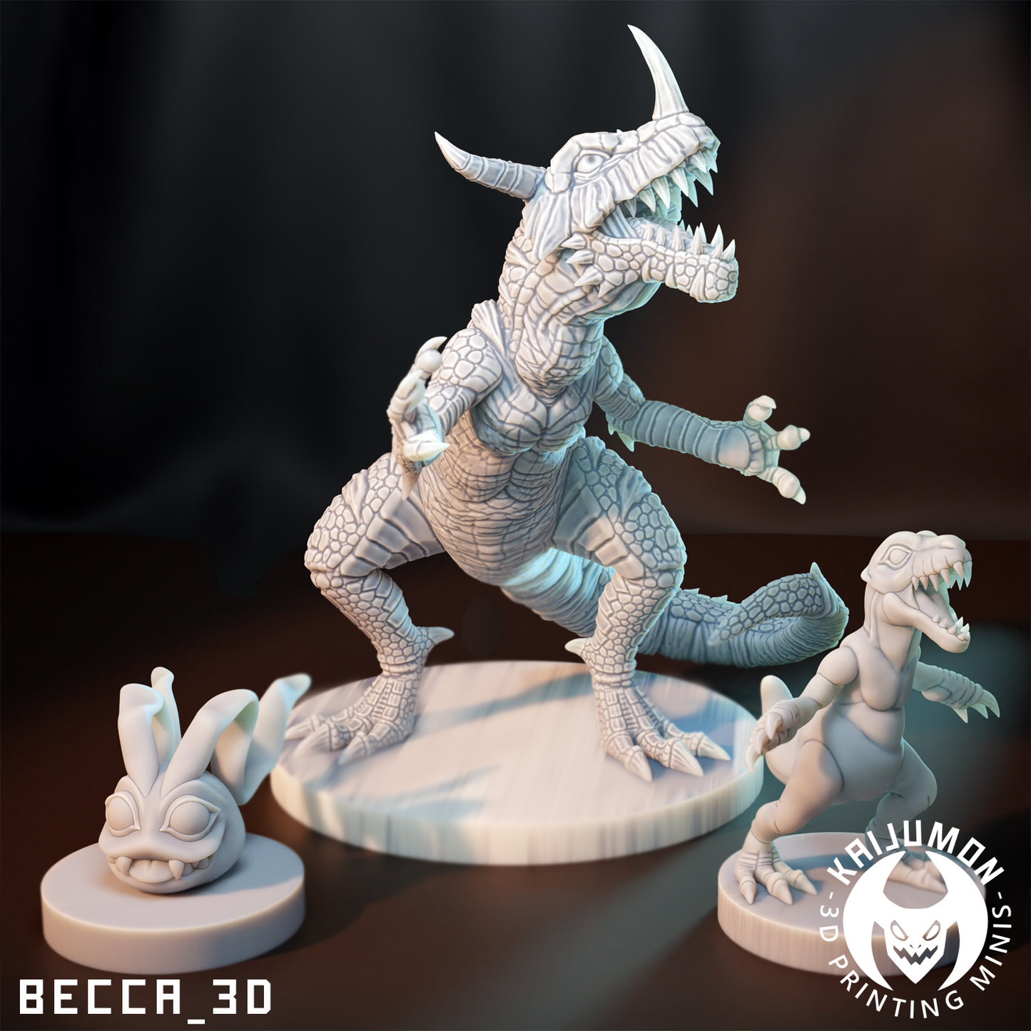 Kaijumon Digital Monster Miniatures | 3D Printed Collectible | Figurine