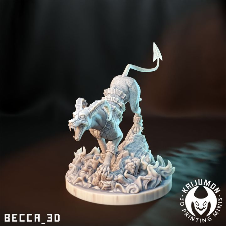 Kaijumon Hellhound Line Miniatures | 3D Printed Collectible | Figurines