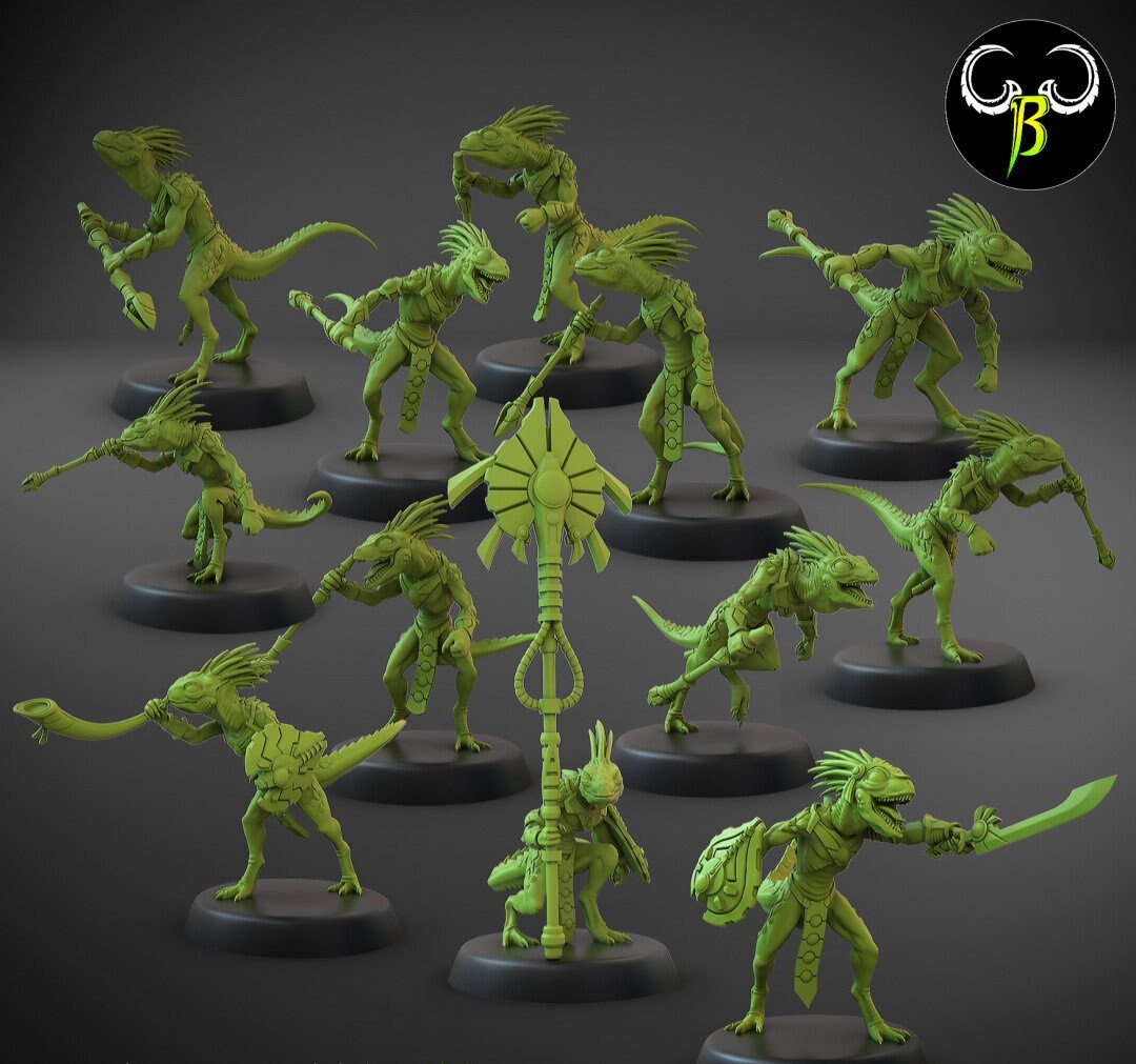 Nova Raptors Blowpipe Squad Miniatures | Clay Beast Creations