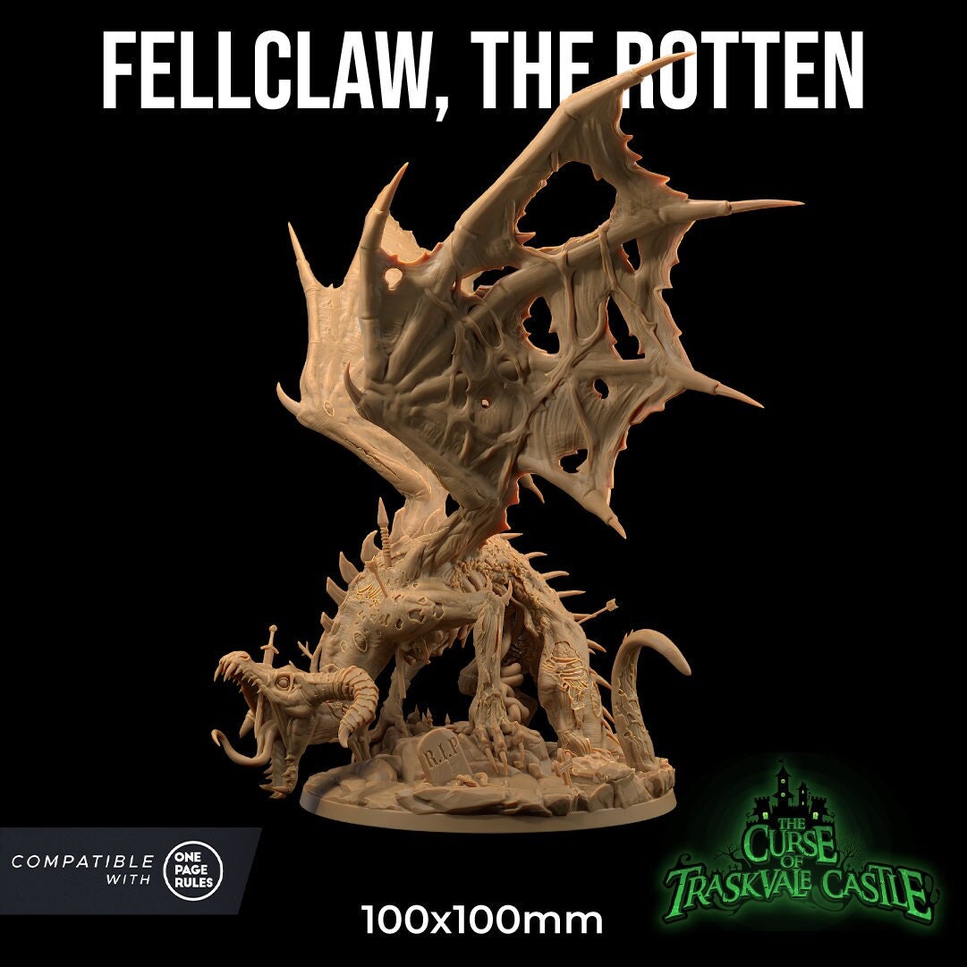 Fellclaw, Undead Dragon Miniature | Dragon Trappers Lodge