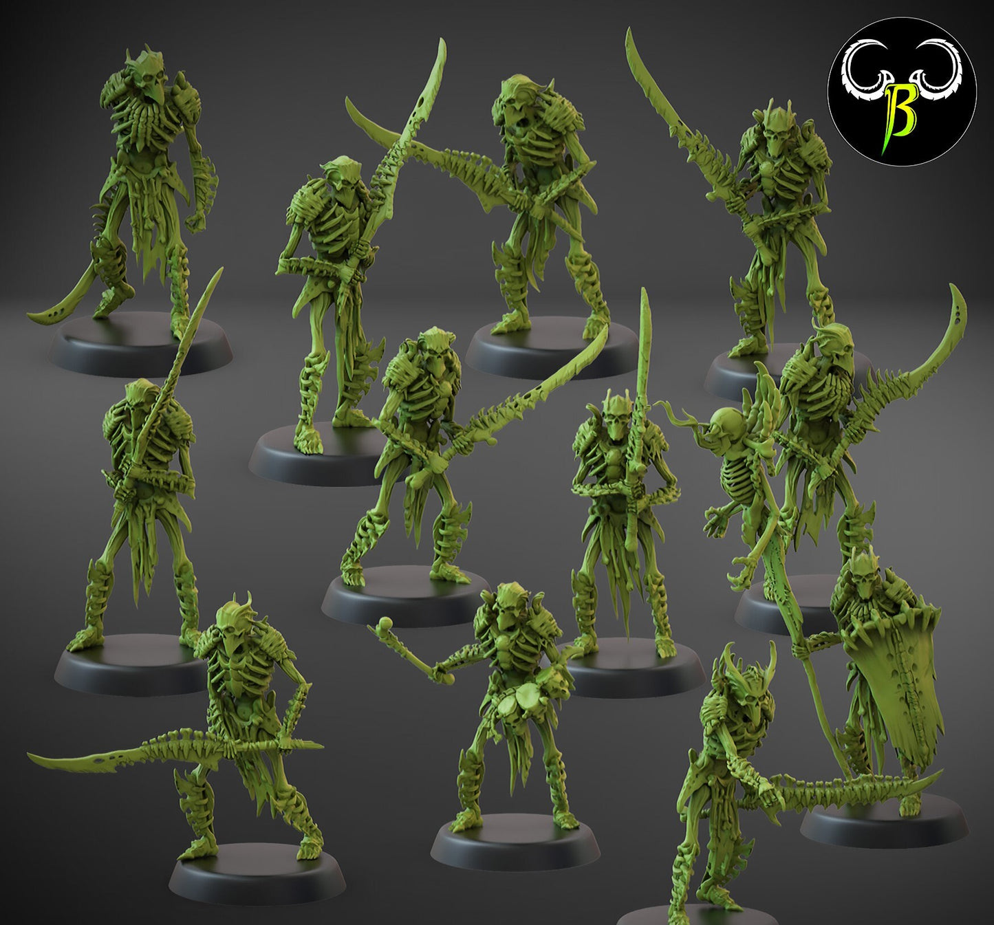 Boneguard Heavies (Set of 12 w/ bases) | Clay Beast Creations