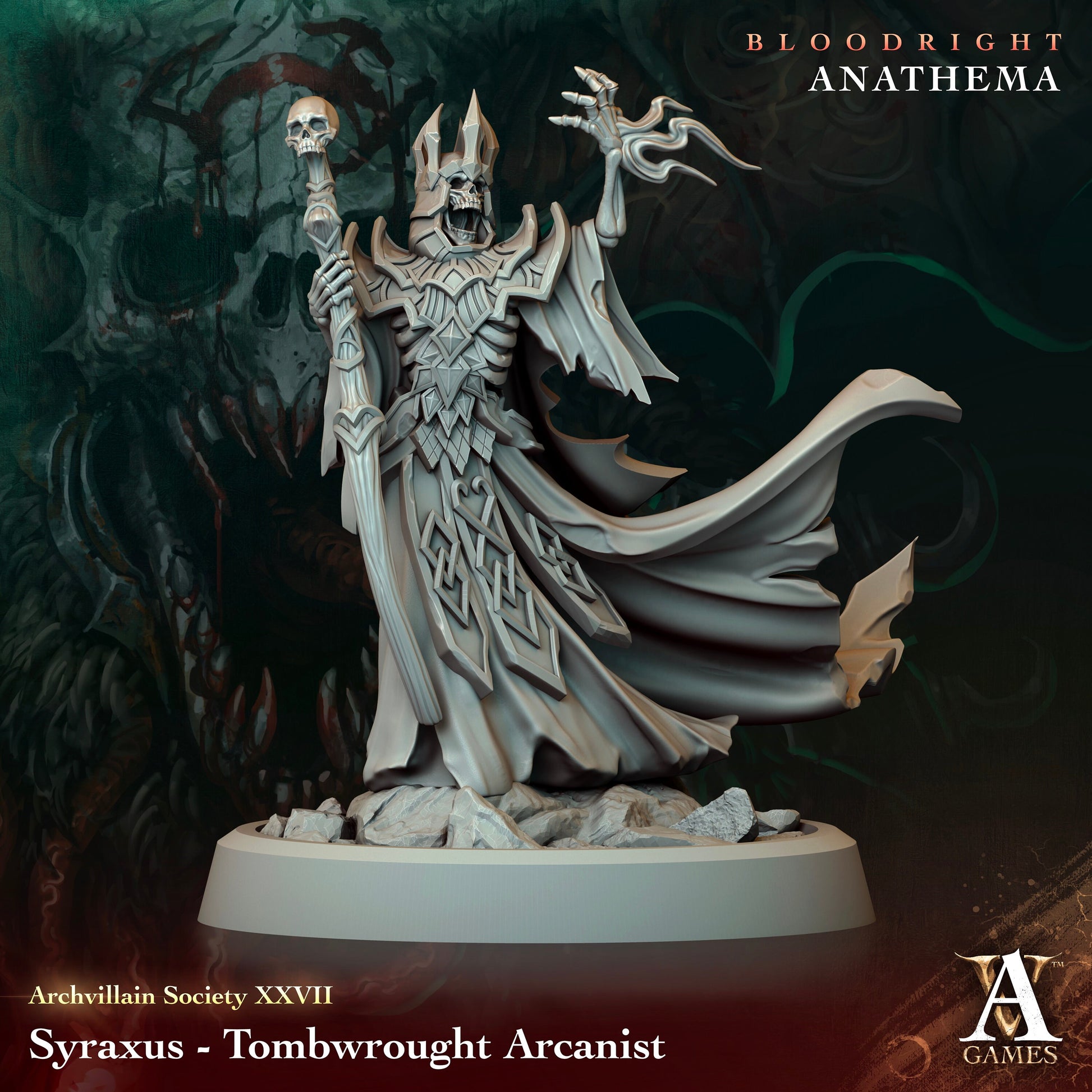 Syraxus, Tombwrought Arcanist Miniature | Archvillain Games