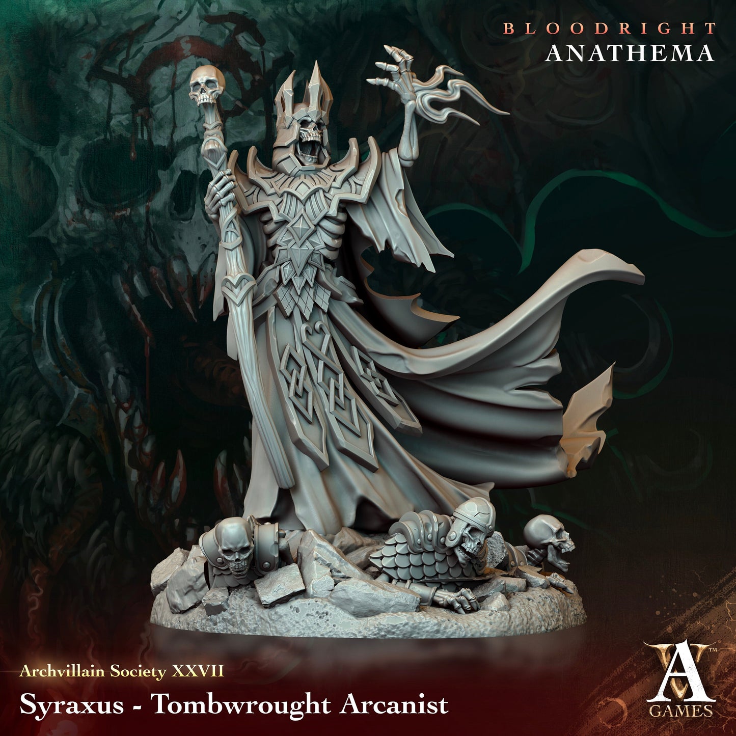 Syraxus, Tombwrought Arcanist Miniature | Archvillain Games