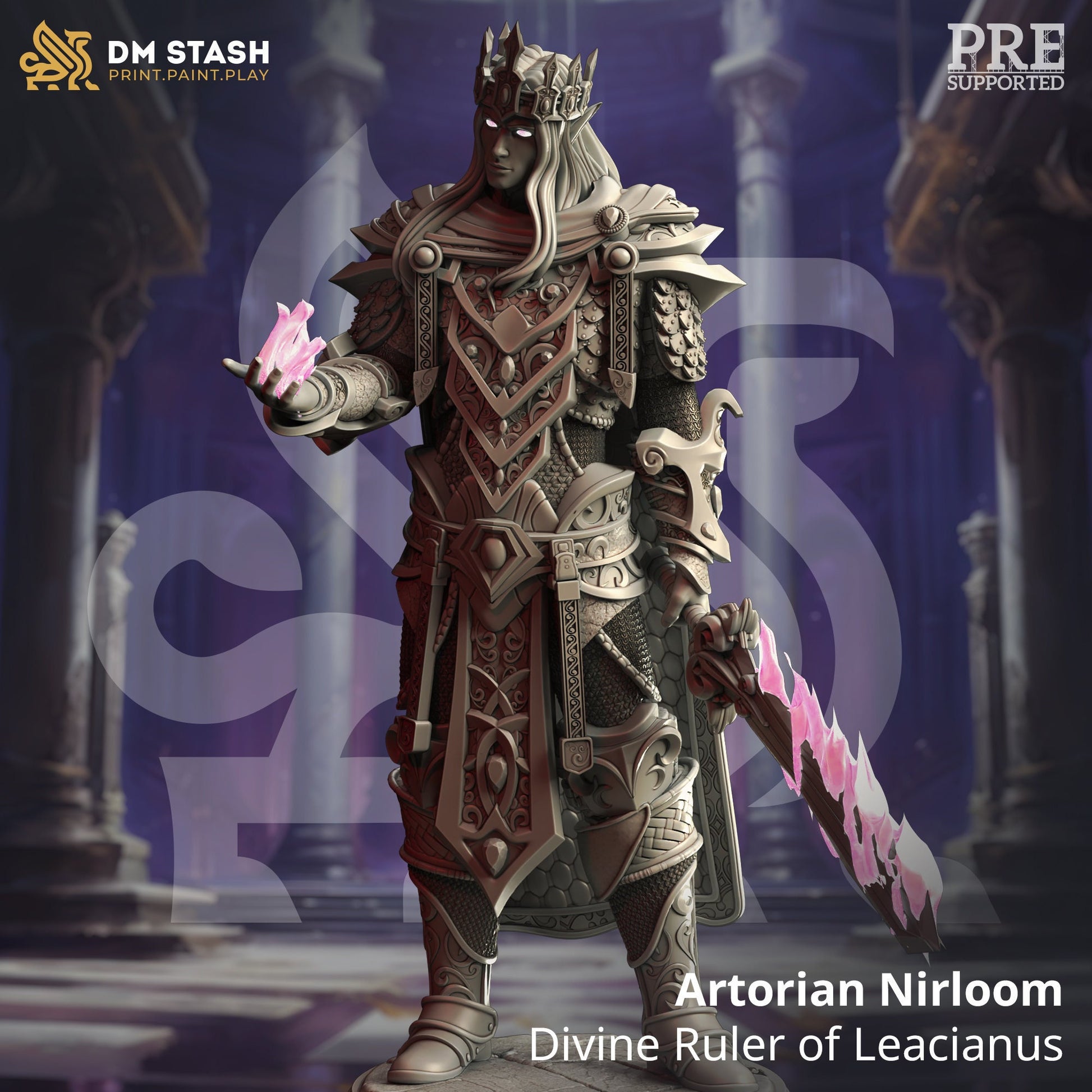 Artorian Nirloom, Divine Ruler of Leacianus Miniature | DM Stash | Character Miniature PC/NPC | 32mm Scale