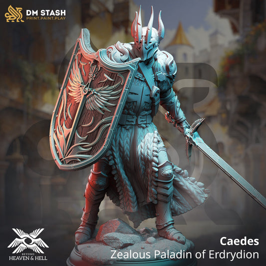 Caedes, Zealous Paladin of Erdrydion Miniature | DM Stash | Character Miniature PC/NPC | 32mm Scale