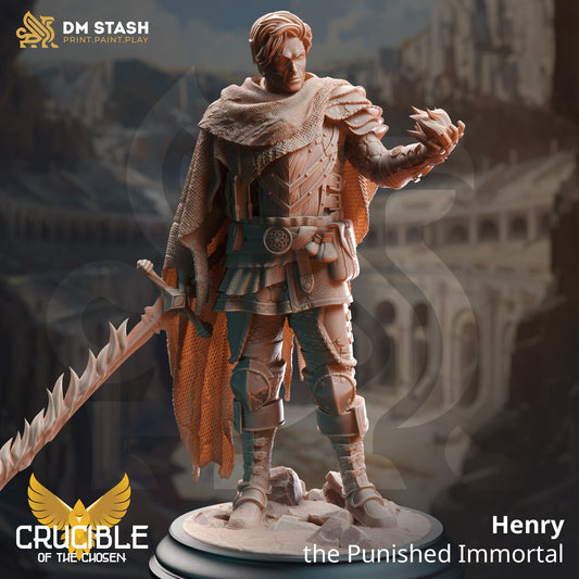 Henry, the Punished Immortal Miniature | DM Stash | Character Miniature PC/NPC | 32mm Scale