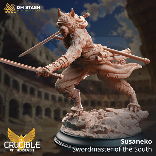 Susaneko, Swordmaster of the South Miniature | DM Stash | Character Miniature PC/NPC | 32mm Scale