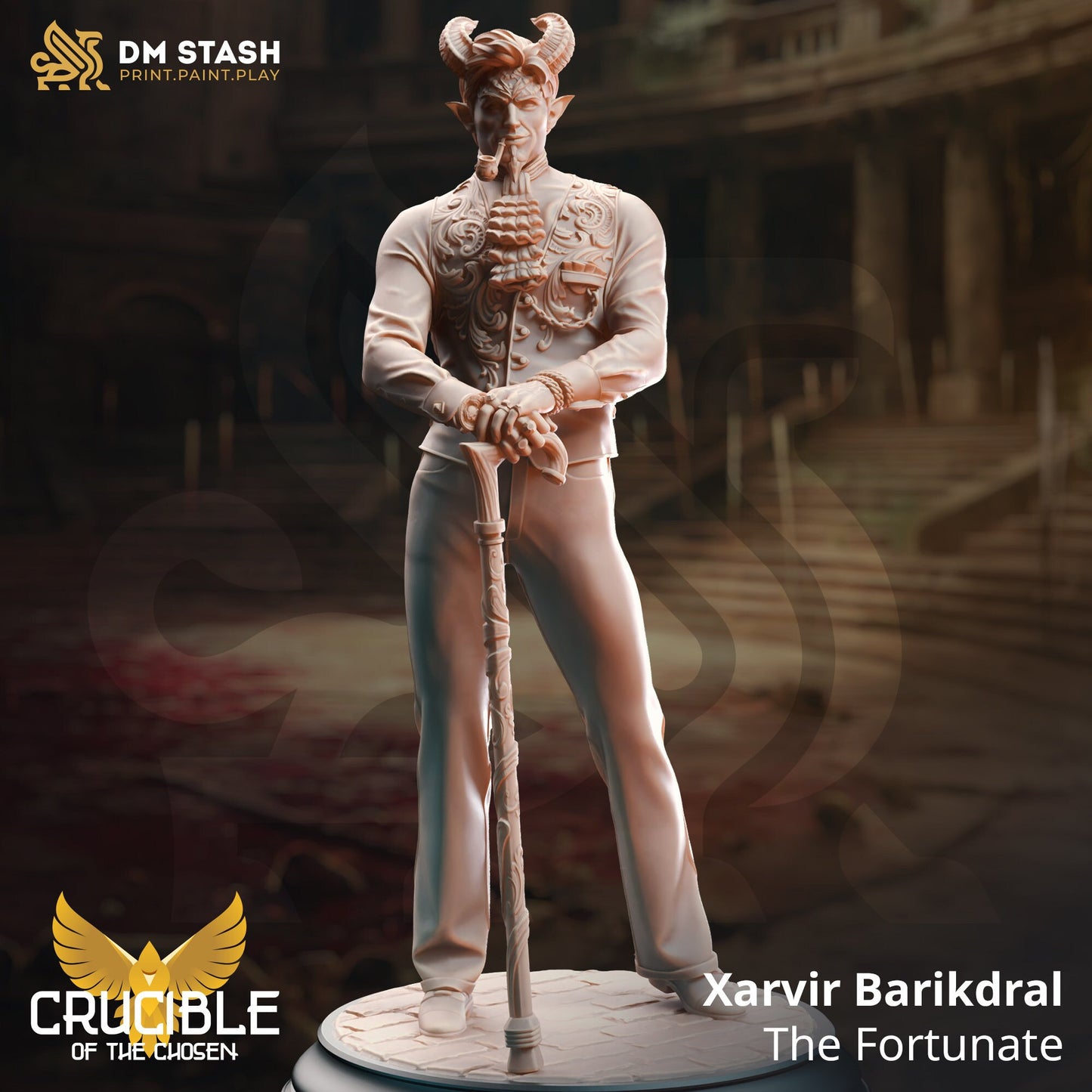 Xarvir Barikdral, The Fortunate Miniature | DM Stash | Character Miniature PC/NPC | 32mm Scale