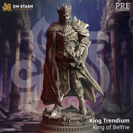 King Trendium, King of Belfrie Miniature | DM Stash | Character Miniature PC/NPC | 32mm Scale