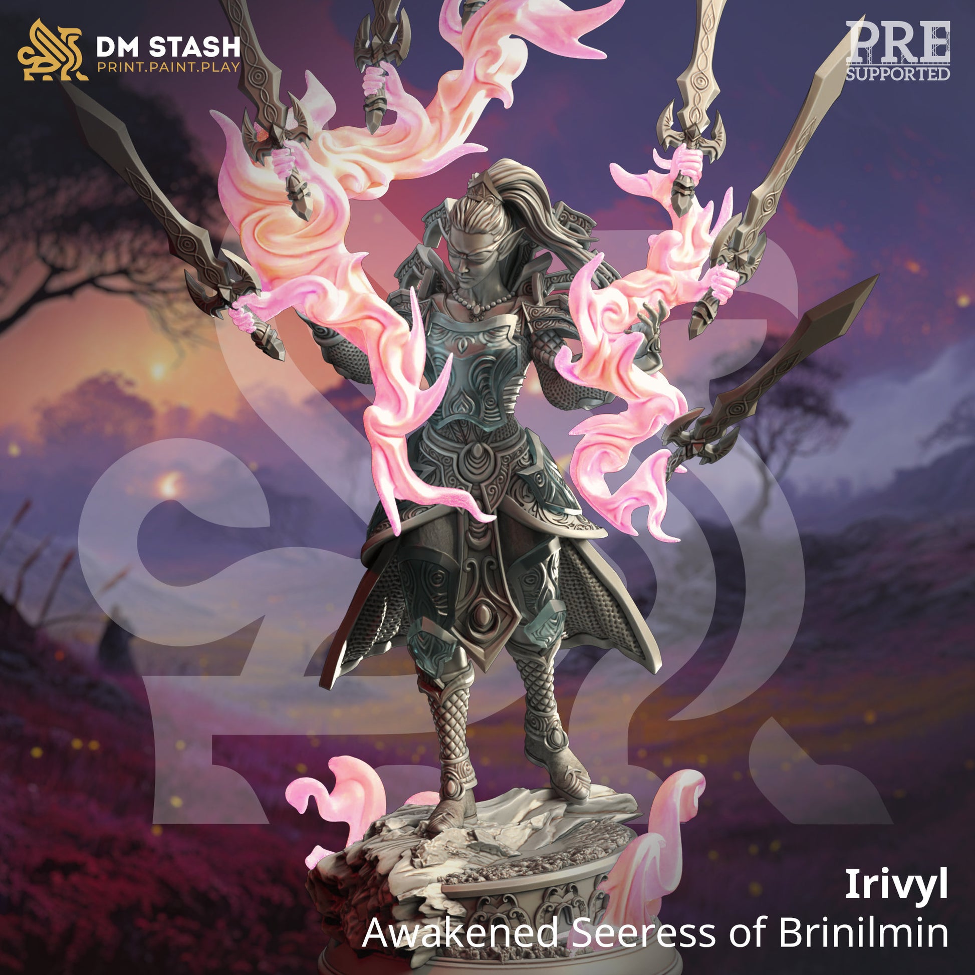 Irivyl, Awakened Seeress of Brinilmin Miniature | DM Stash | Character Miniature PC/NPC | 32mm Scale