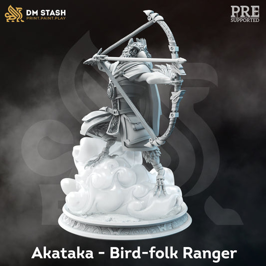 Akataka, Birdfolk Ranger Miniature | DM Stash | Character Miniature PC/NPC | 32mm Scale