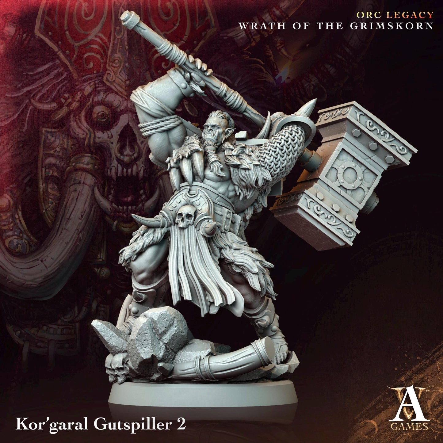 Kor'garal Gutspiller Orcs Miniatures (Set of 4 unique) | Archvillain Games | Fantasy or Sci-Fi Wargaming | TTRPGs