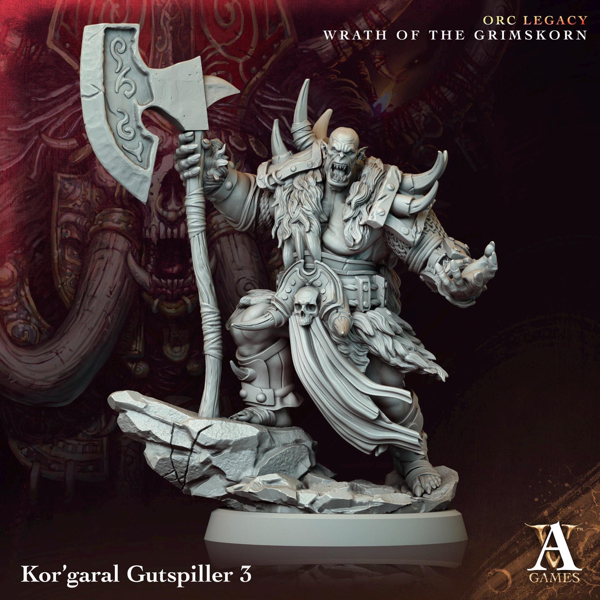 Kor'garal Gutspiller Orcs Miniatures (Set of 4 unique) | Archvillain Games | Fantasy or Sci-Fi Wargaming | TTRPGs