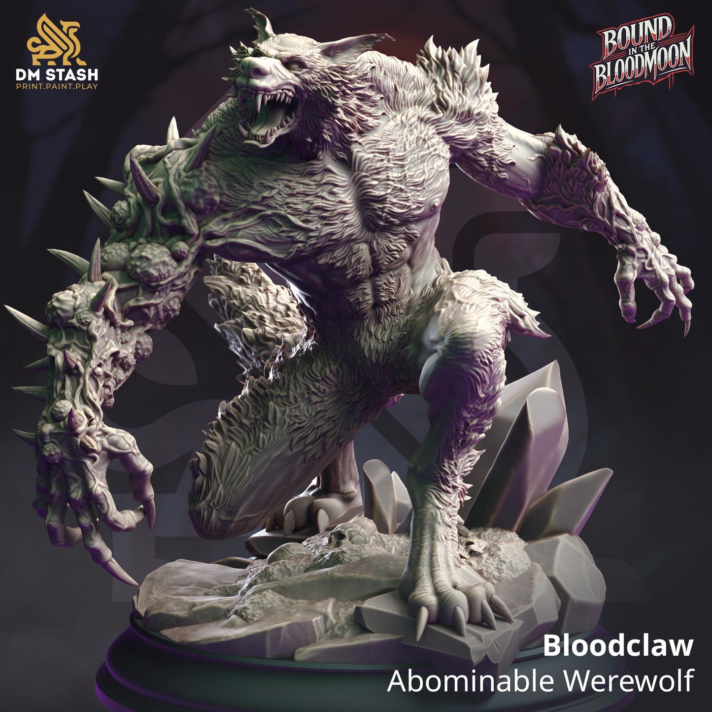 Bloodclaw, Abominable Werewolf Miniature | DM Stash | Monster Encounter | 32mm Scale