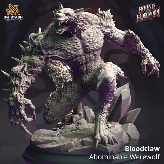 Bloodclaw, Abominable Werewolf Miniature | DM Stash | Monster Encounter | 32mm Scale