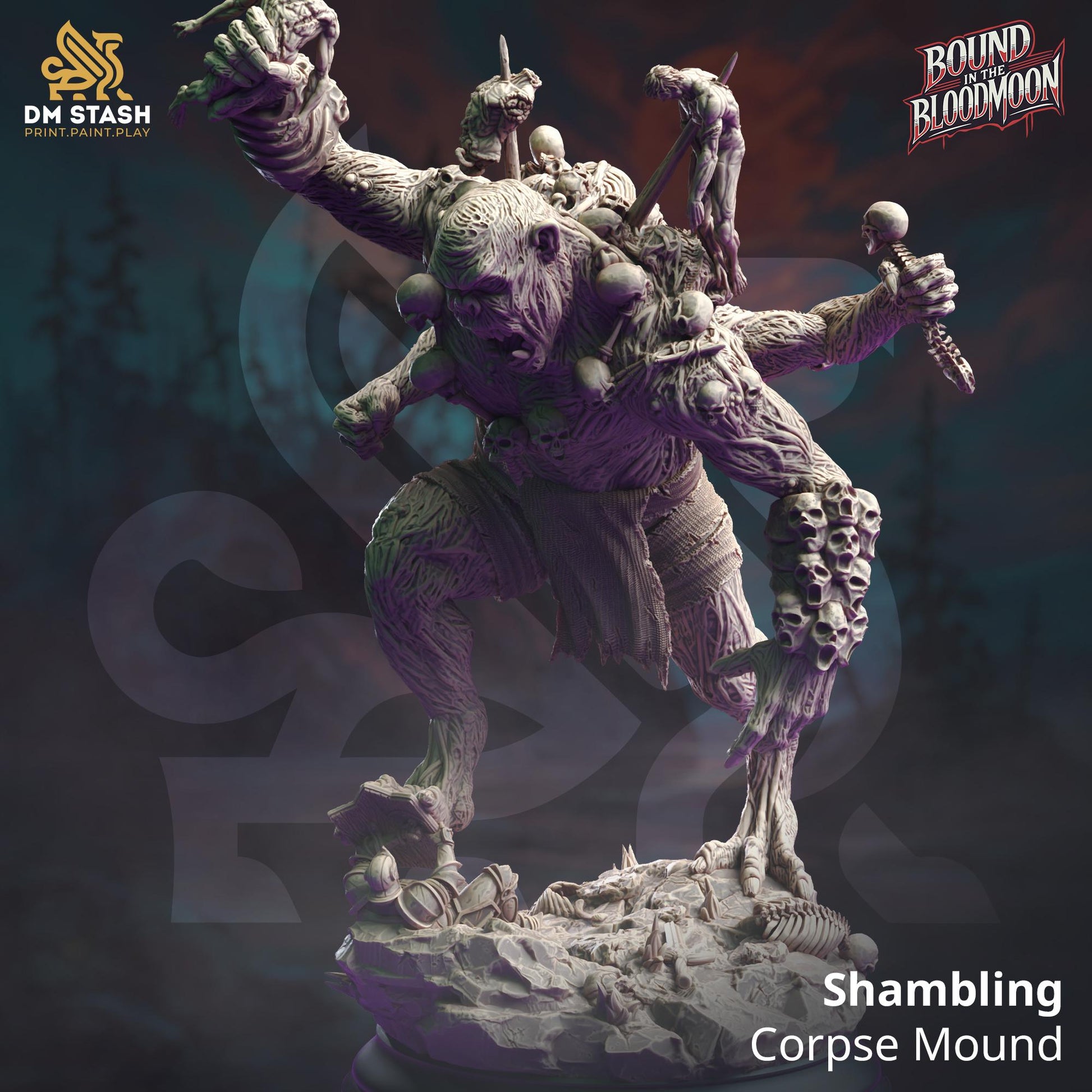 Shambling Corpse Mound Miniature | DM Stash | Monster Encounter | 32mm Scale