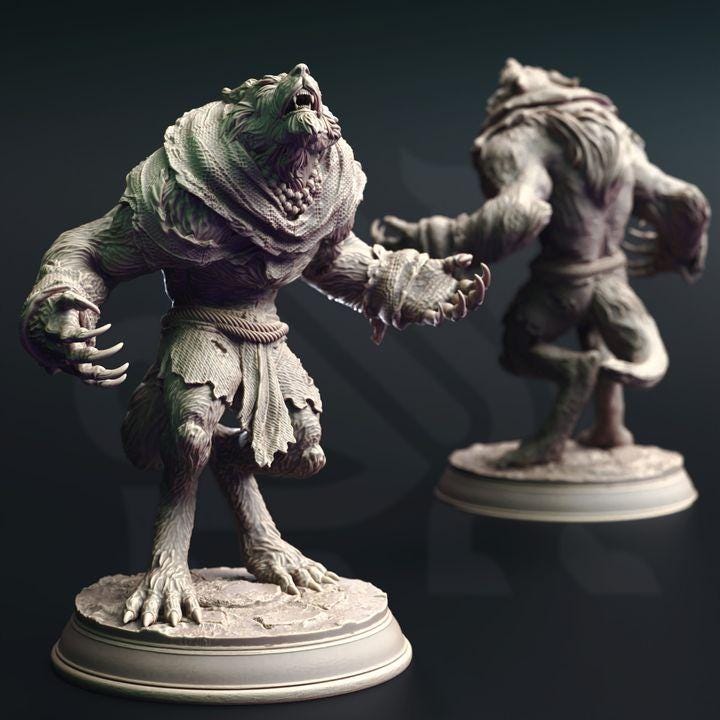 Werewolf Warriors Miniatures | DM Stash | Dark Forest Encounter | 32mm Scale