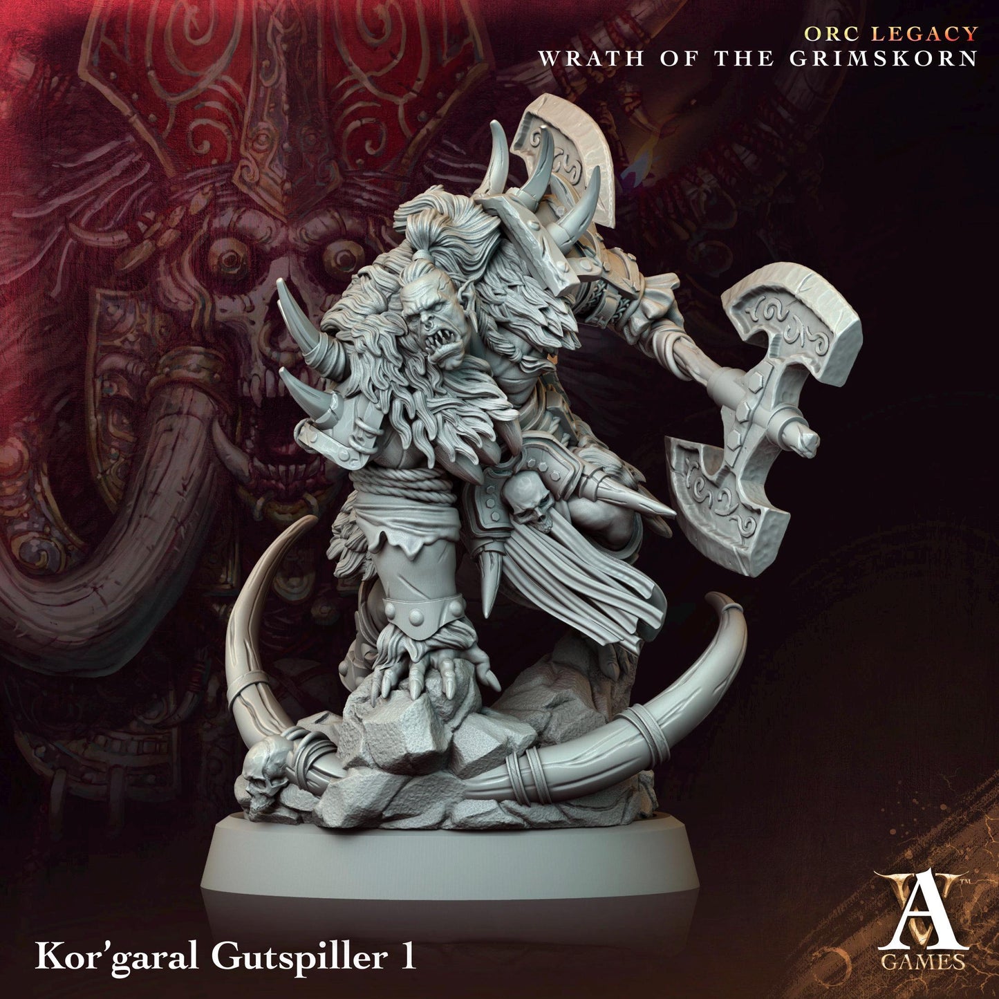 Kor'garal Gutspiller Orcs Miniatures (Set of 4 unique) | Archvillain Games | Fantasy or Sci-Fi Wargaming | TTRPGs