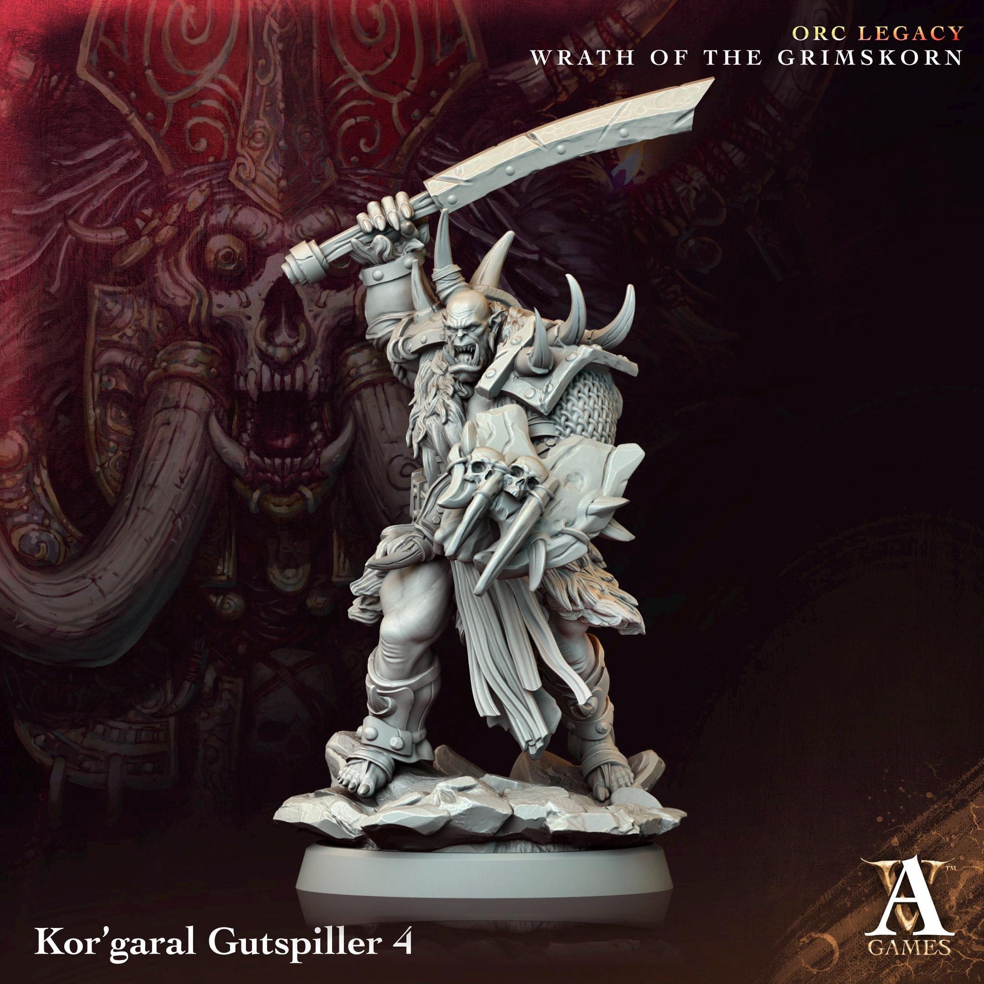 Kor'garal Gutspiller Orcs Miniatures (Set of 4 unique) | Archvillain Games | Fantasy or Sci-Fi Wargaming | TTRPGs