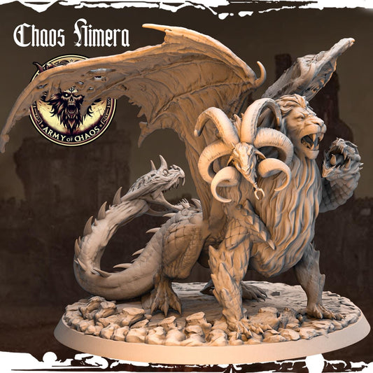 Chaos Chimera Miniature | Monolith Arts | Fantasy Wargaming