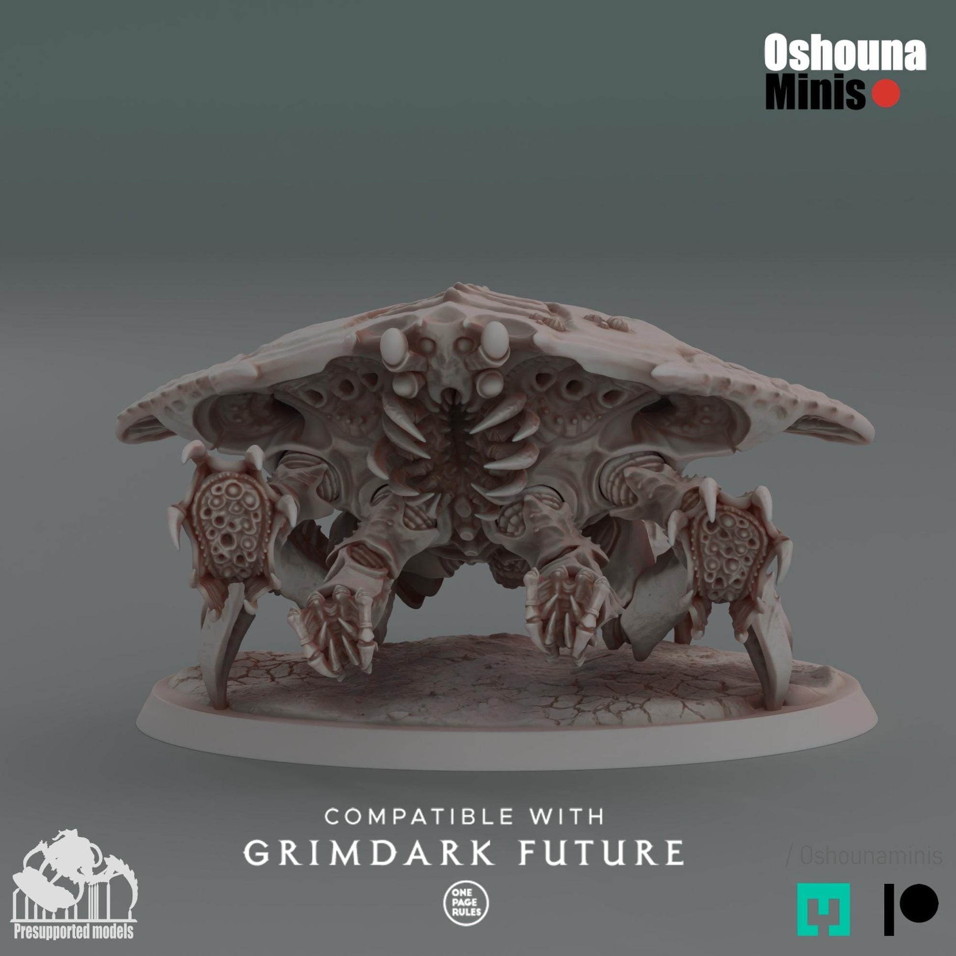 Deep Hive Shooter Crab 2.0 Miniature | Oshouna Minis | Wargaming | OPR Alien Hives | TTRPG