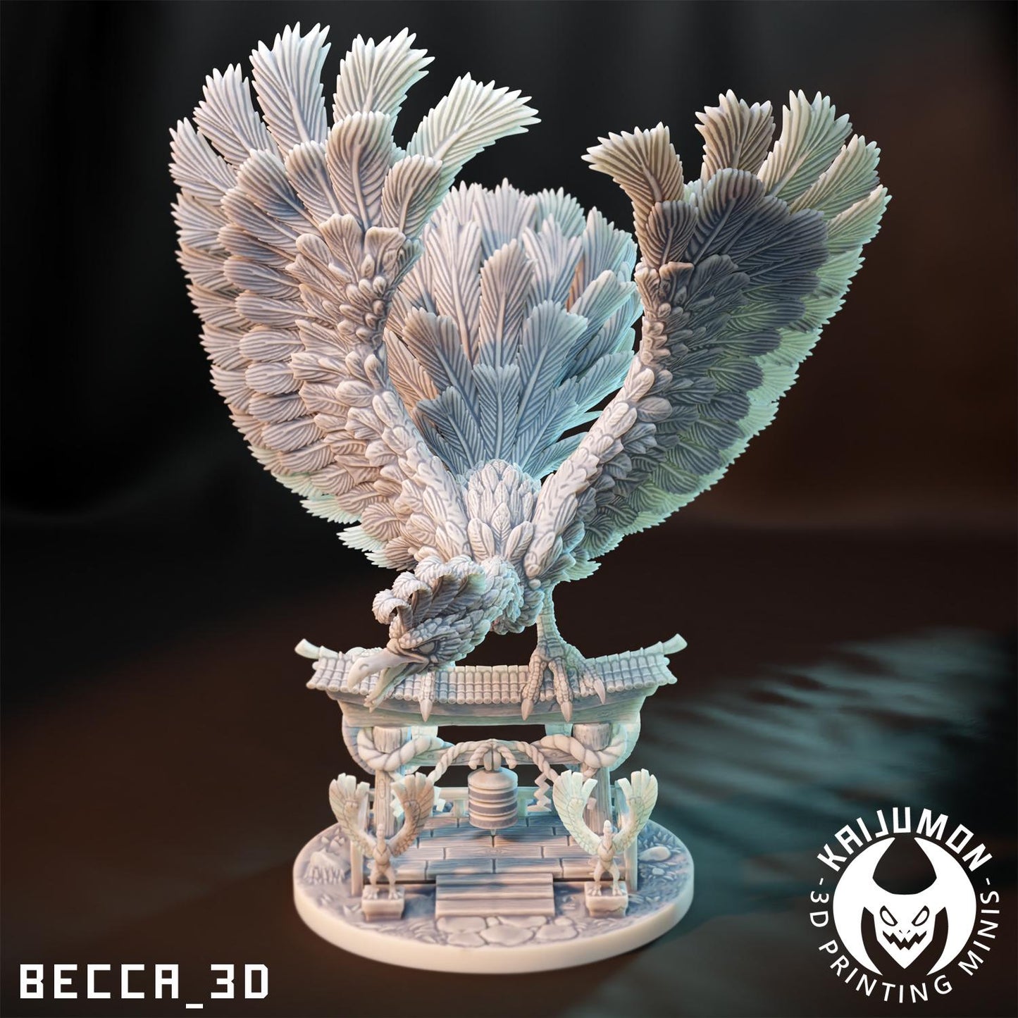 Kaijumon Immortal Phoenix Miniature | 3D Printed Collectible | Figurine | Fantasy TTRPG Miniatures