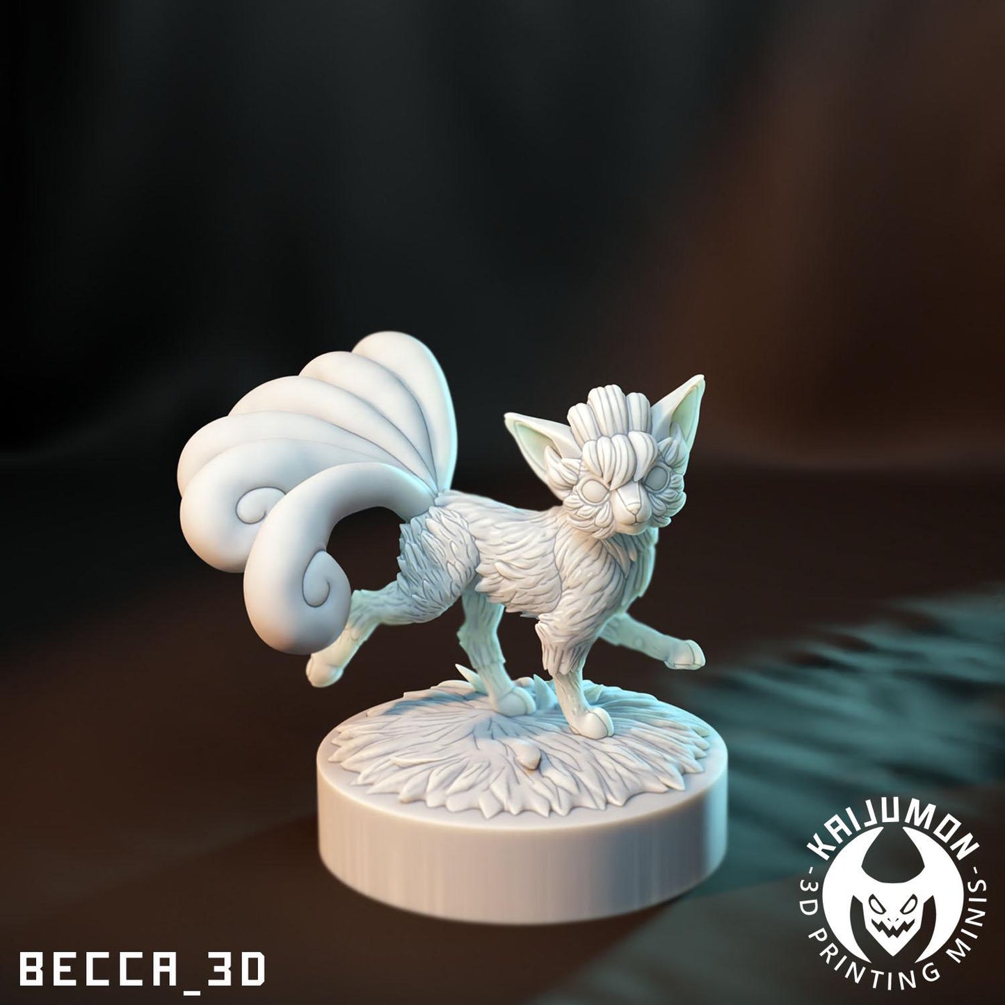 Kaijumon Fire Fox Line Miniatures | 3D Printed Collectible | Figurine