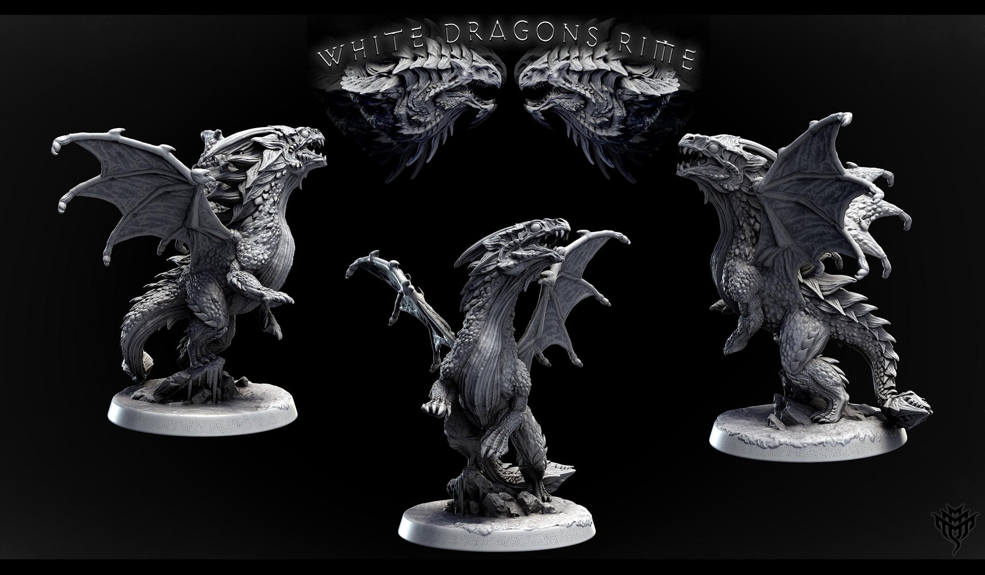 Young White Dragon Miniatures | Mini Monster Mayhem | TTRPG Minis |
