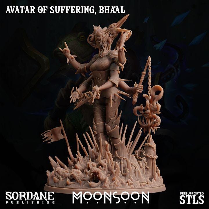 Bha'al, Avatar of Suffering Miniature | Sordane Publishing | Celestial Deity Miniature | TTRPG | D&D5e