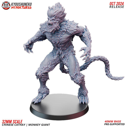 Cathay Monkey Giant Miniature (w/ base) | Kyoushuneko Minis | Fantasy Wargaming | 32mm Scale