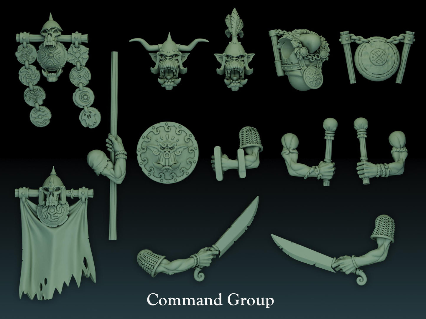 Longsnouts Orc Soldiers Miniatures Kit | The Longsnouts | Fantasy Wargaming | 32mm Scale