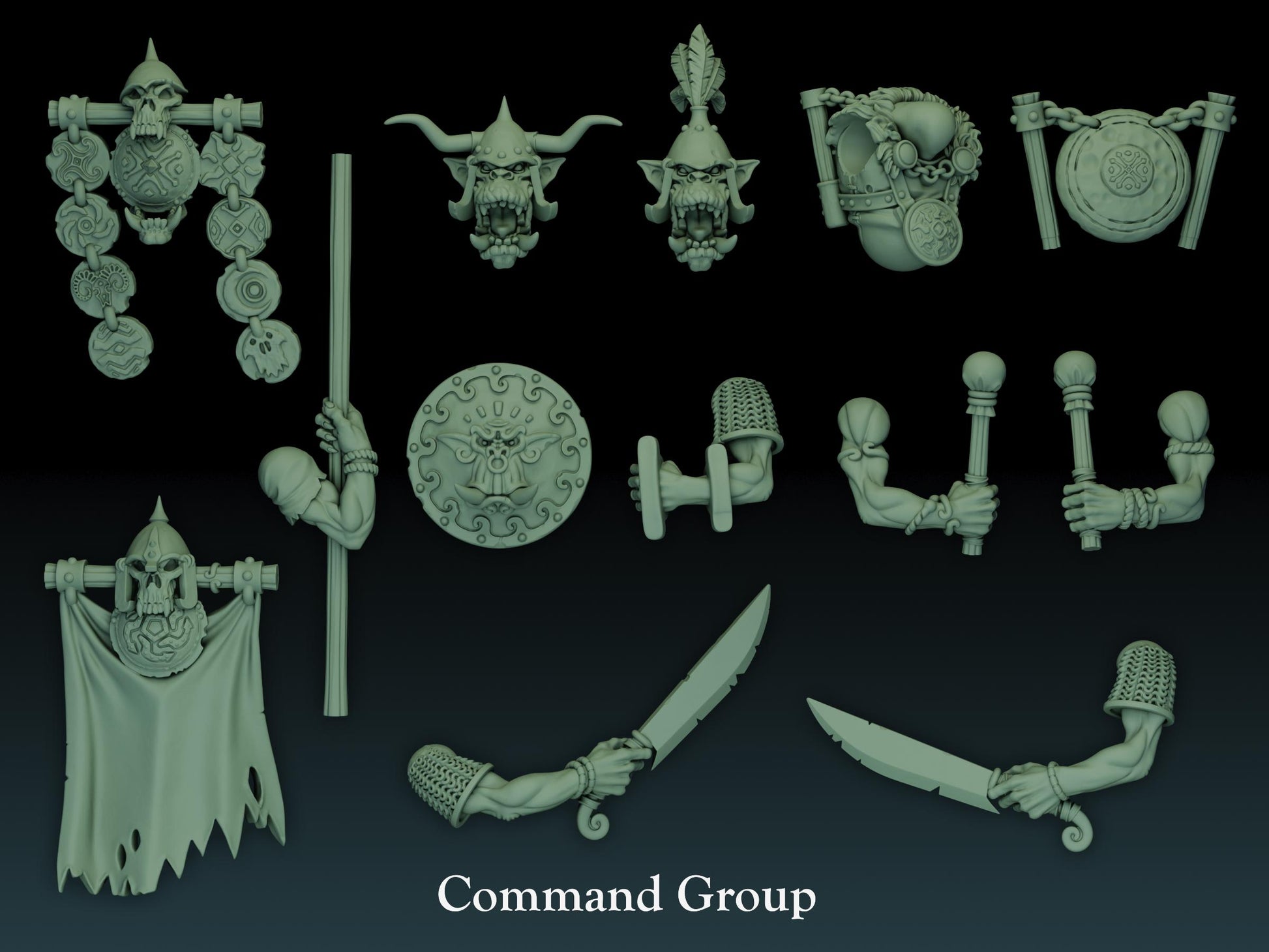 Longsnouts Orc Soldiers Miniatures Kit | The Longsnouts | Fantasy Wargaming | 32mm Scale