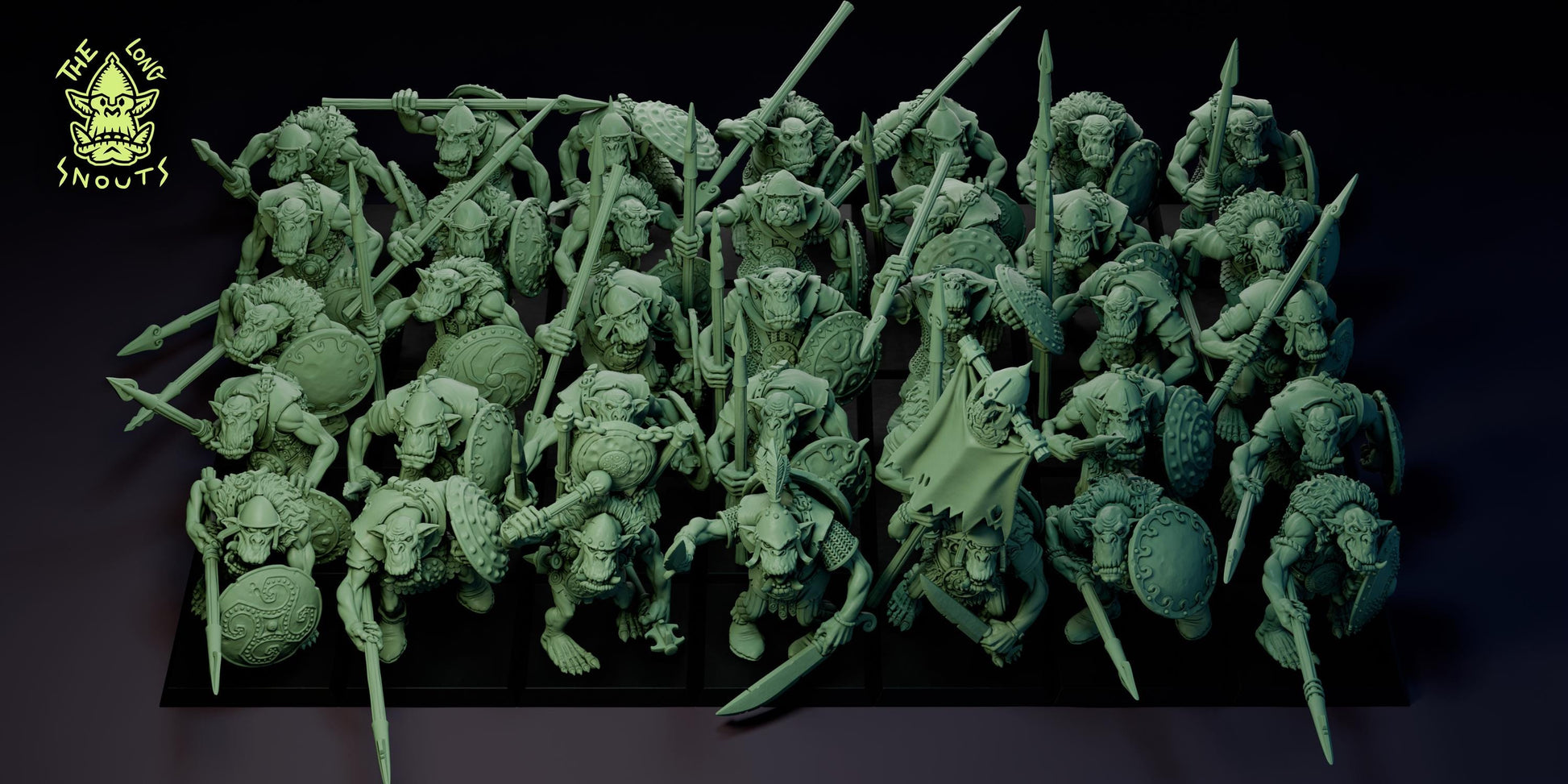 Longsnouts Orc Soldiers Miniatures Kit | The Longsnouts | Fantasy Wargaming | 32mm Scale